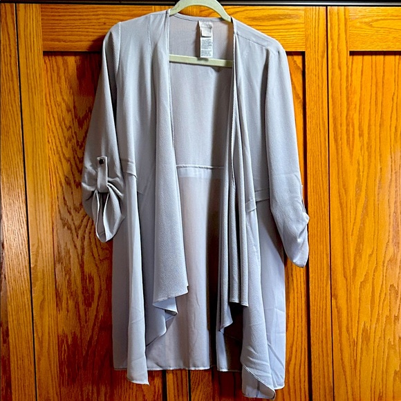 Chico's Jackets & Blazers - Chico's Light Gray Open-Front Blazer